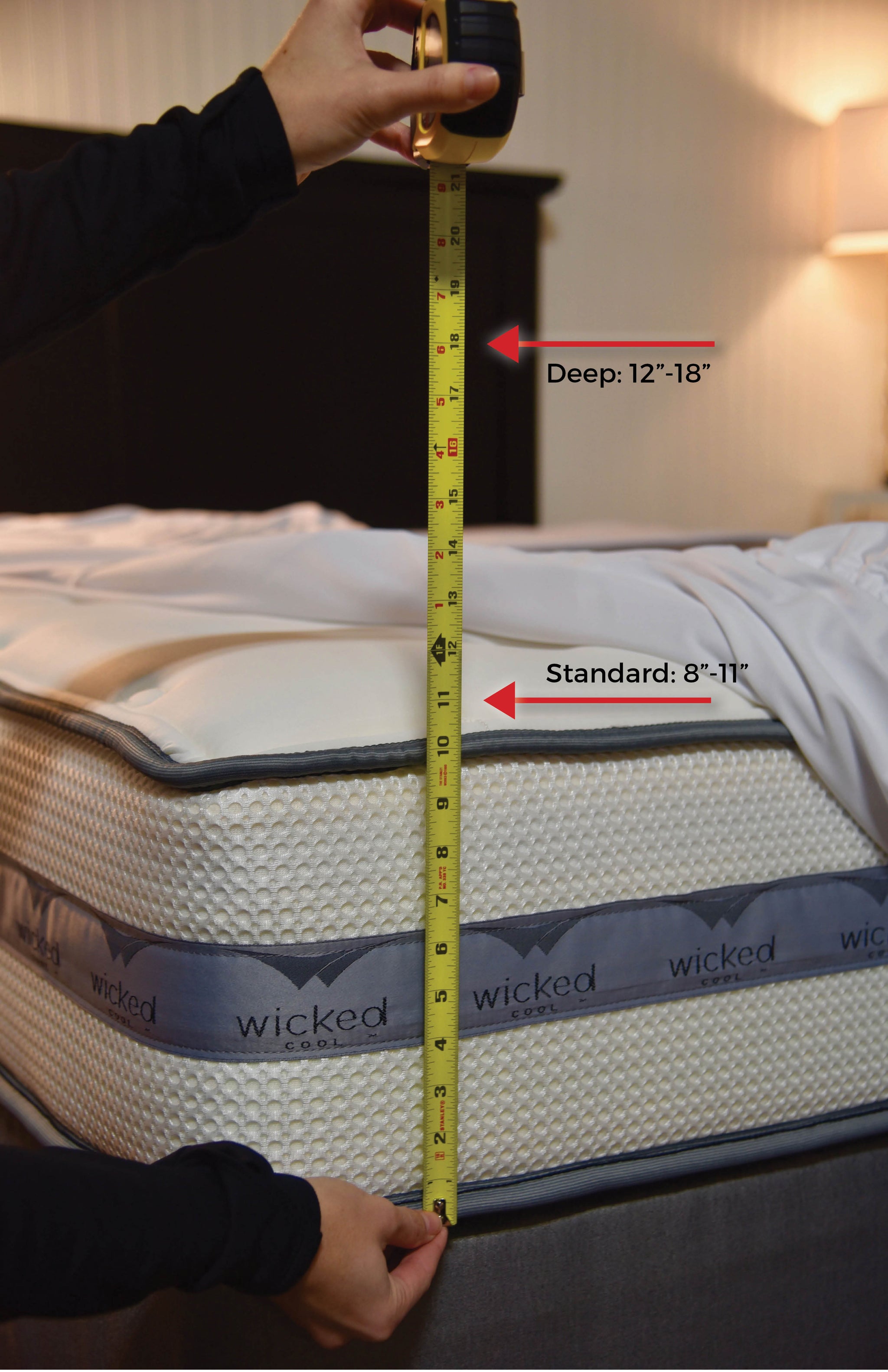fitted sheet pocket depth comparison chart